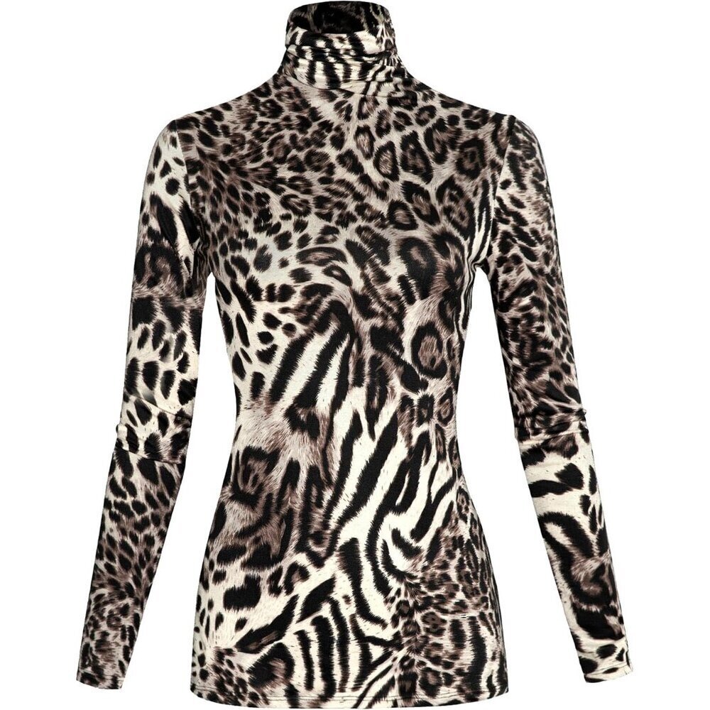 Women's Plus Size Slim Lightweight Long Sleeve Turtleneck Top Casual